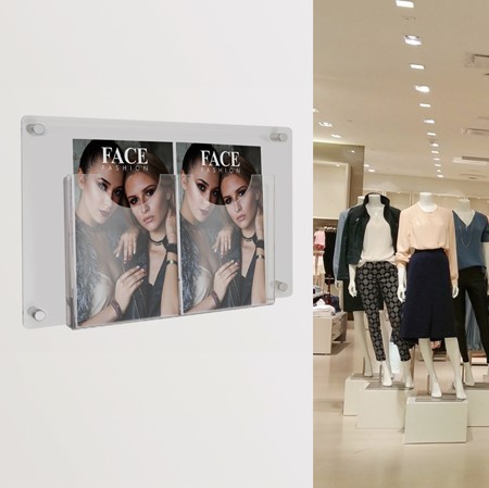 Wall mount leaflet holders with sign fixings are ideal for retail environments.